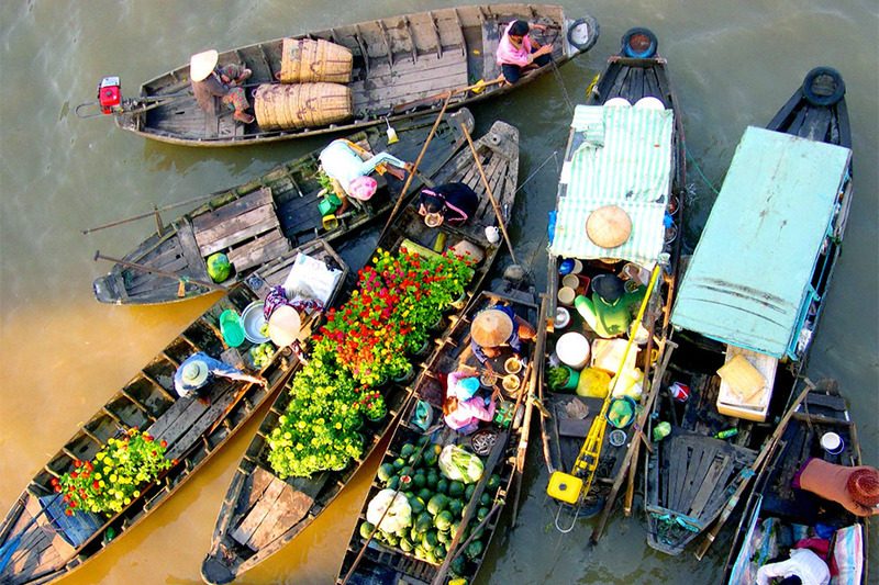 Tour del Mercato Galleggiante Cái Bè Tiền Giang 1 Giorno: Sông Nước Hữu Tình
